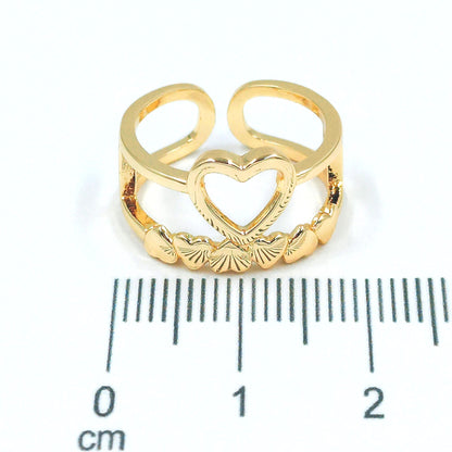 Anillo doble corazones