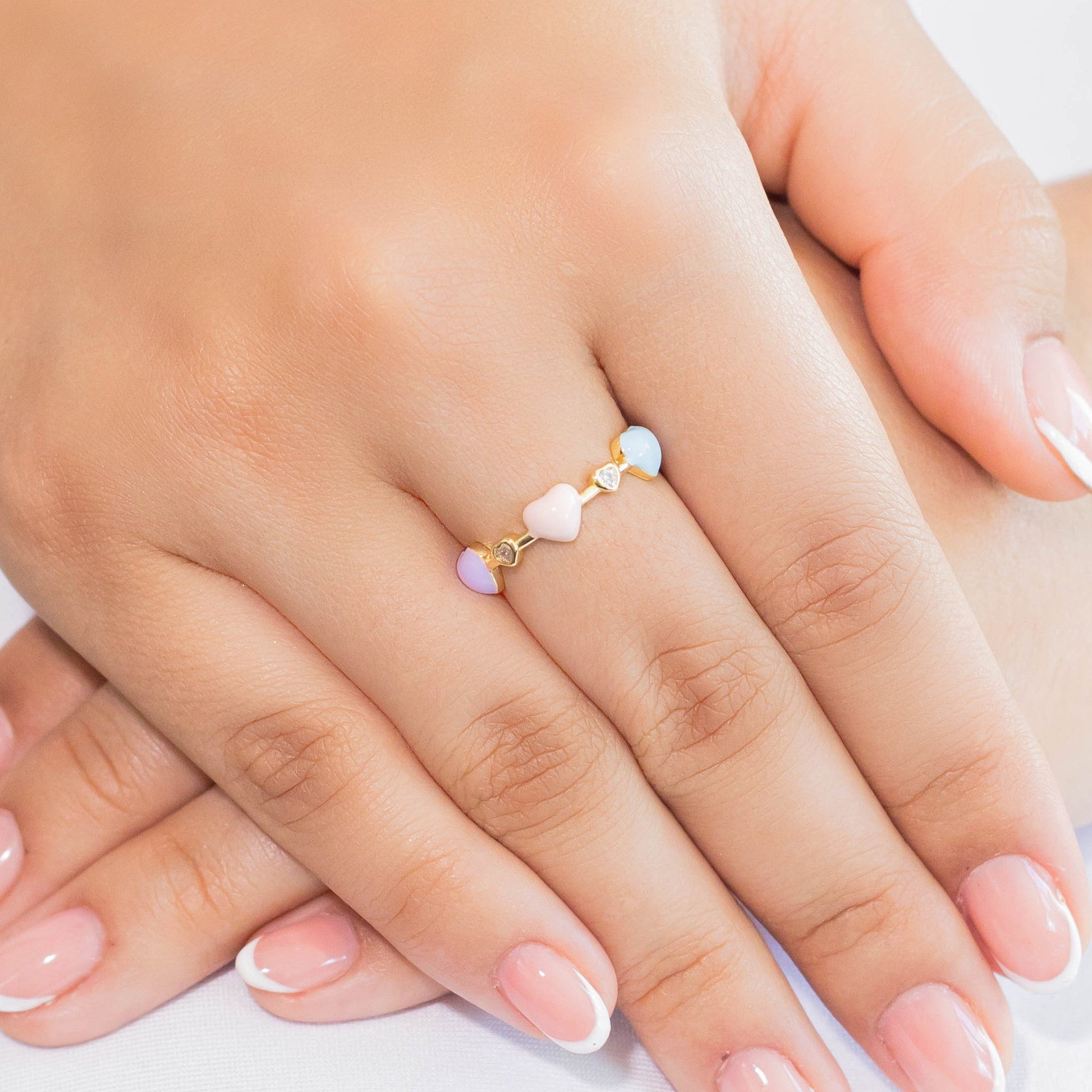 Anillo corazón pastel  Amulí