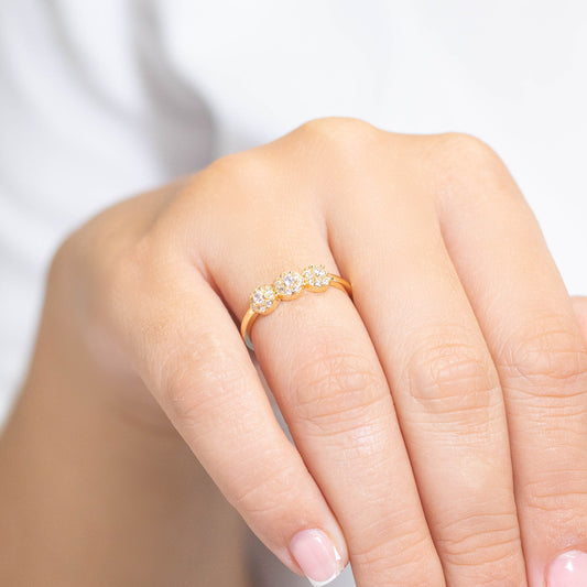 Anillo flores zircón  Amulí