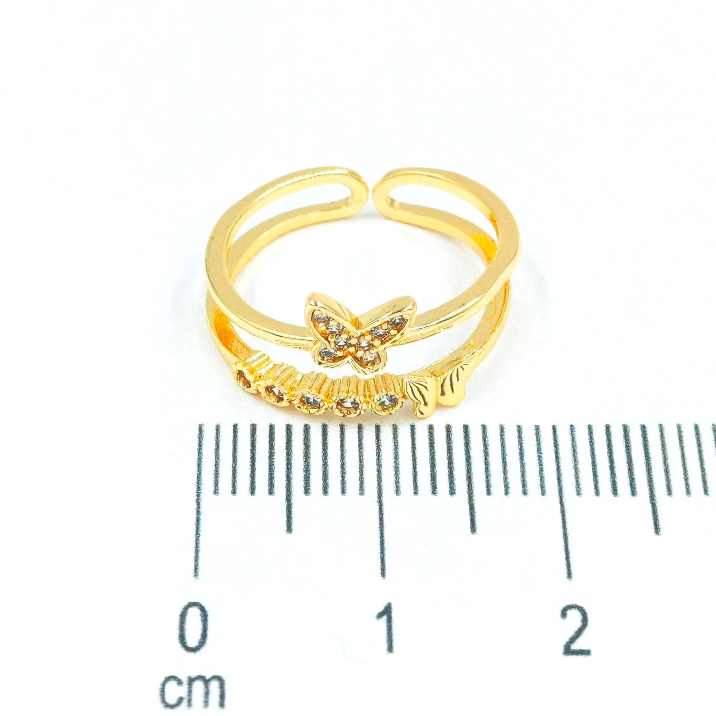 Anillo doble mariposas