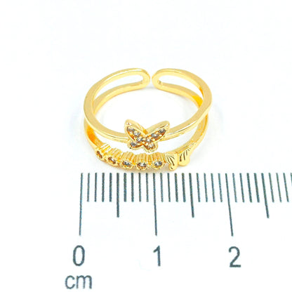 Anillo doble mariposas