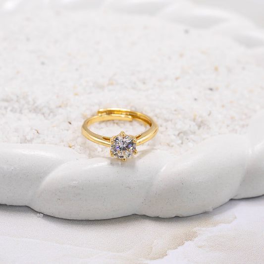 Anillo argolla zircón cristal