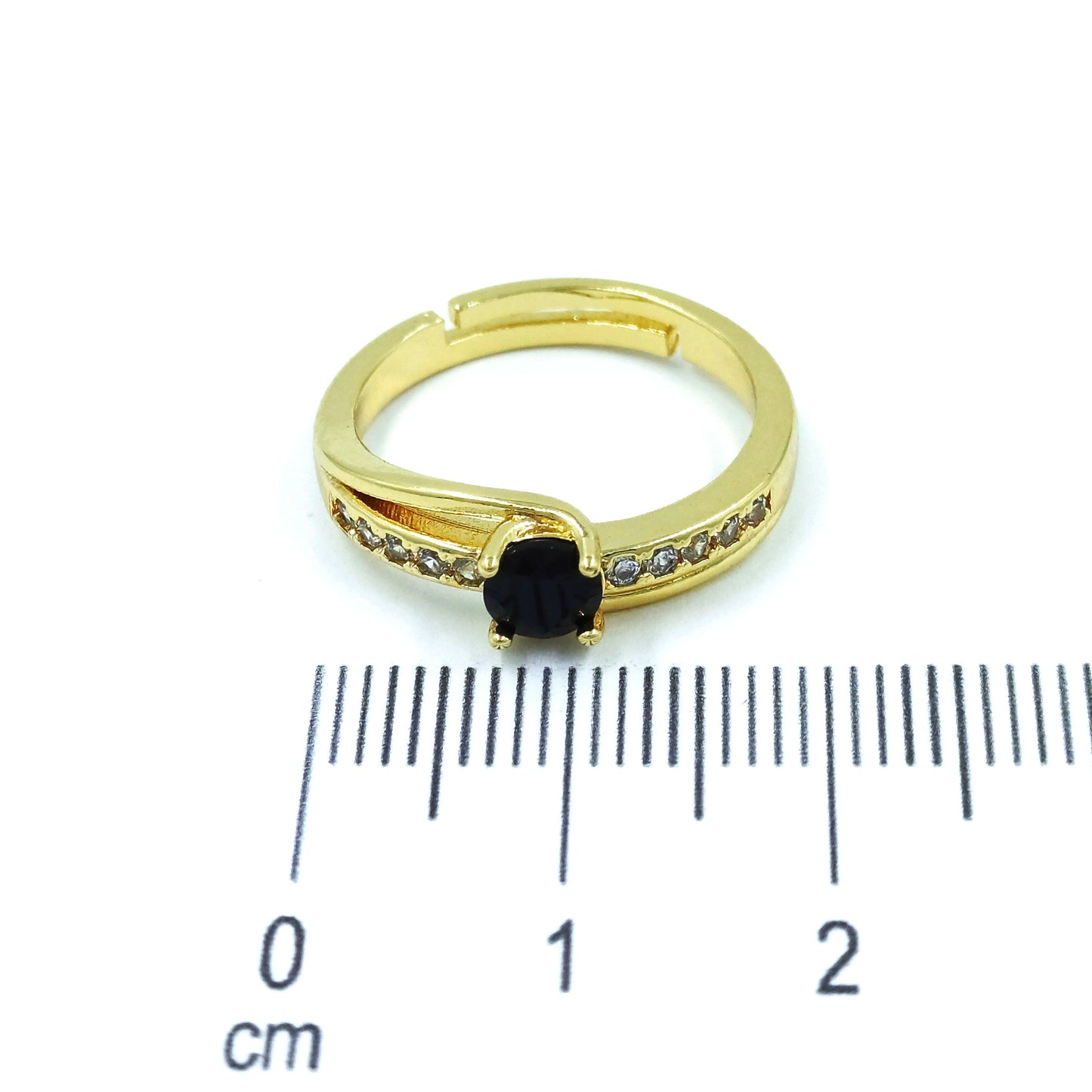 Anillo argolla zircón negro