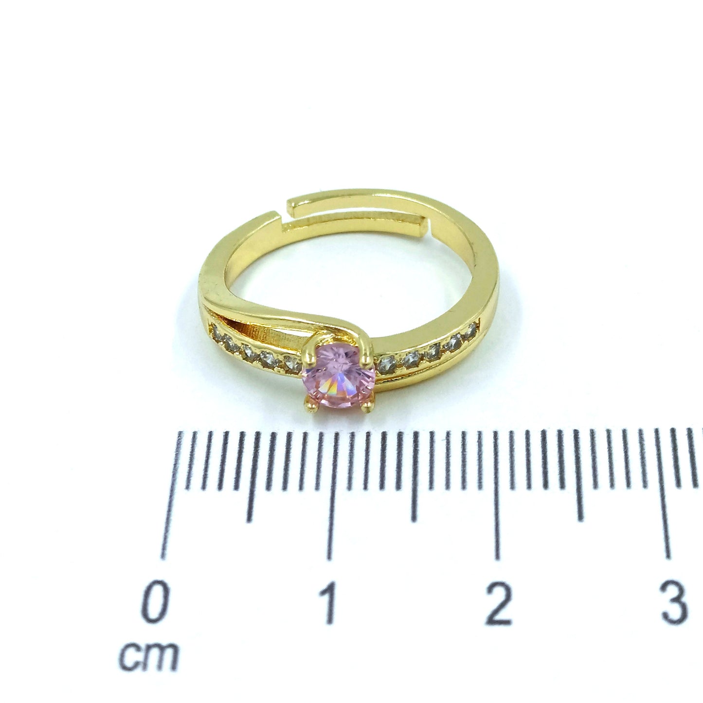 Anillo argolla zircón rosa