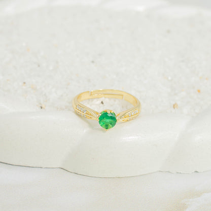 Anillo argolla esmeralda