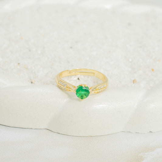 Anillo argolla esmeralda