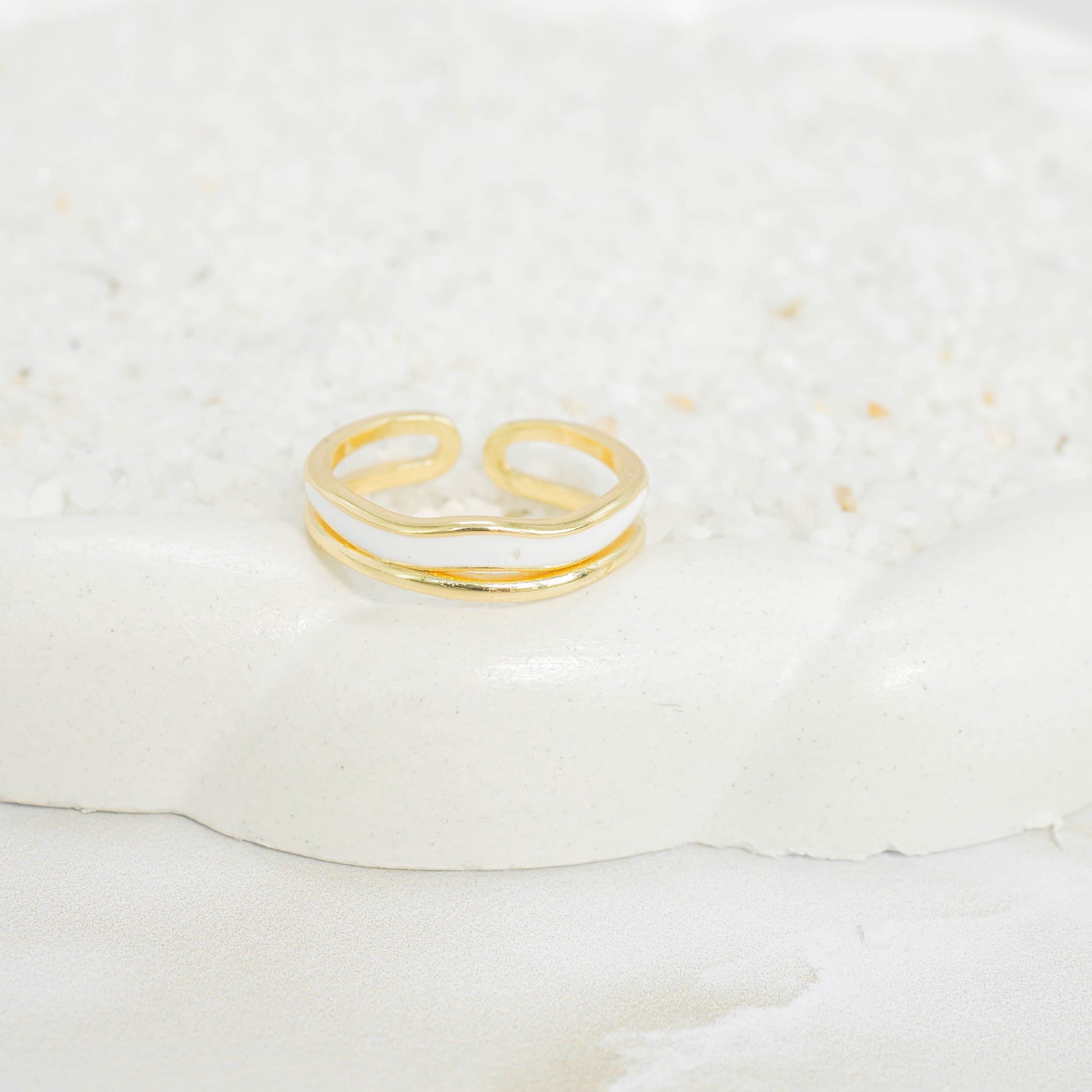 Anillo doble esmaltado