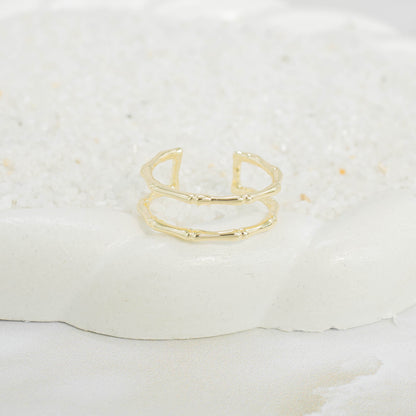 Anillo doble bambú