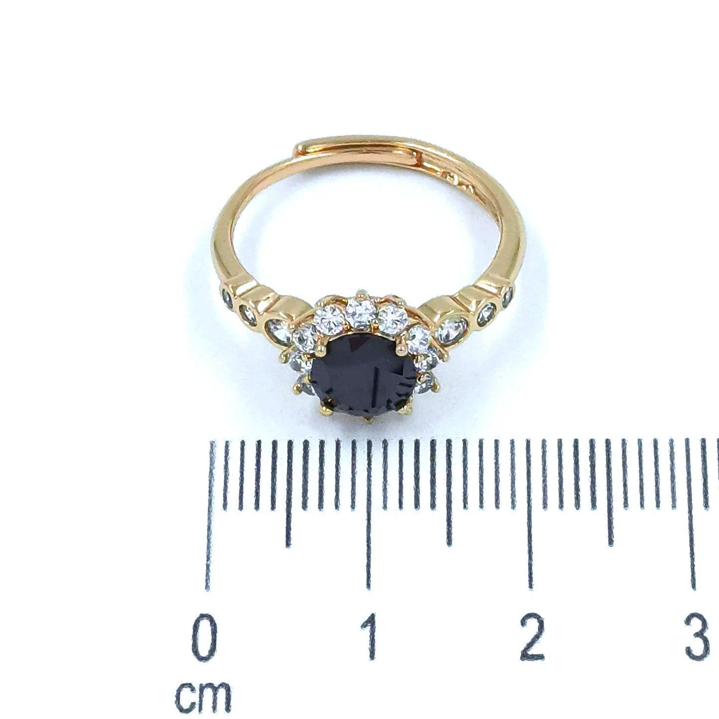 Anillo zircón negro