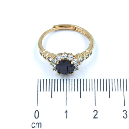 Anillo zircón negro
