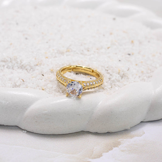 Anillo argolla zircón cristal