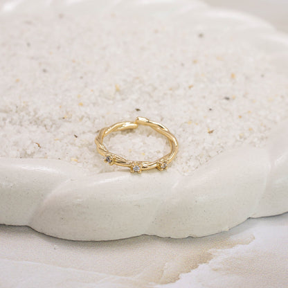 Anillo melcocha zircón