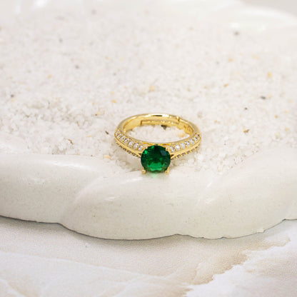 Anillo argolla esmeralda