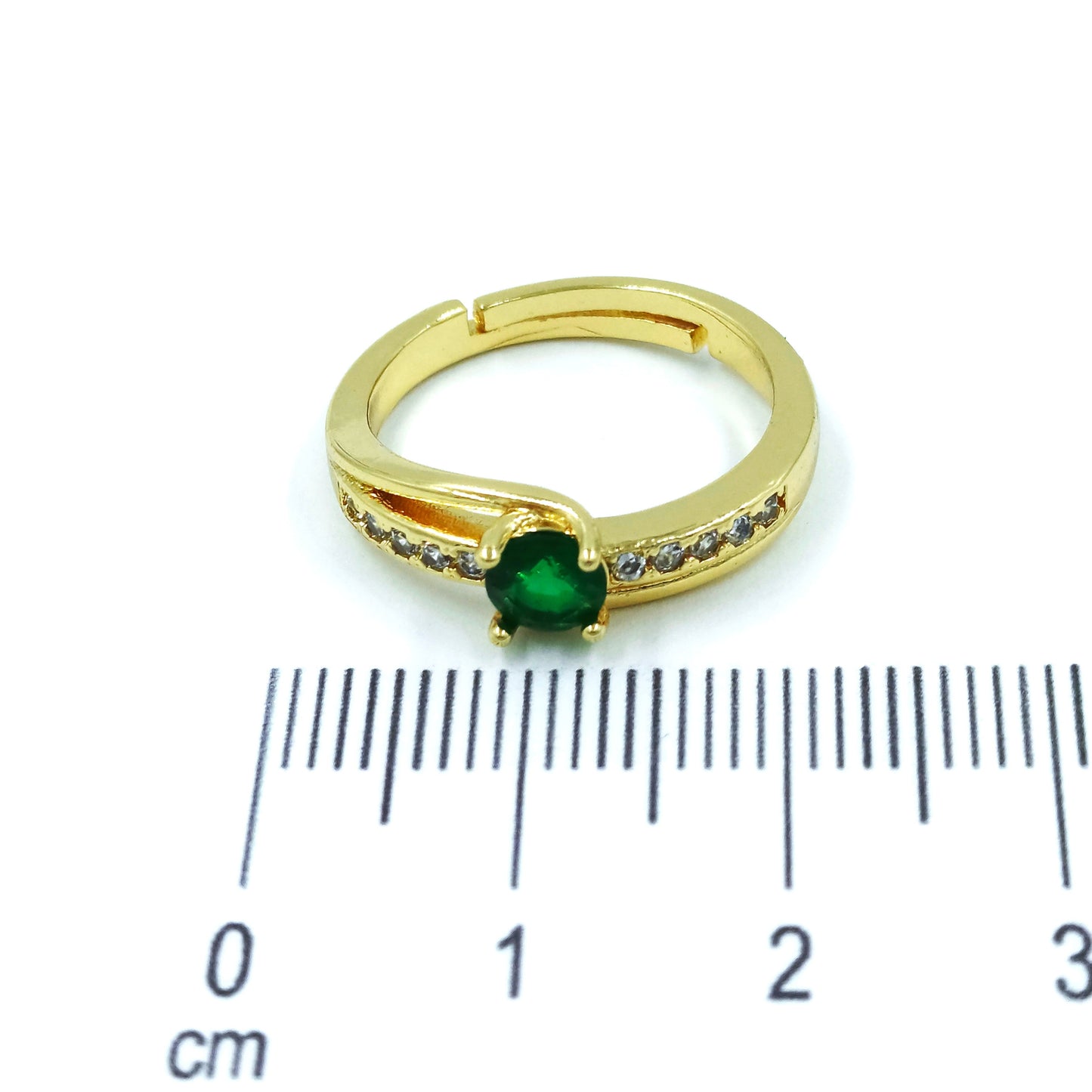 Anillo argolla zircón esmeralda