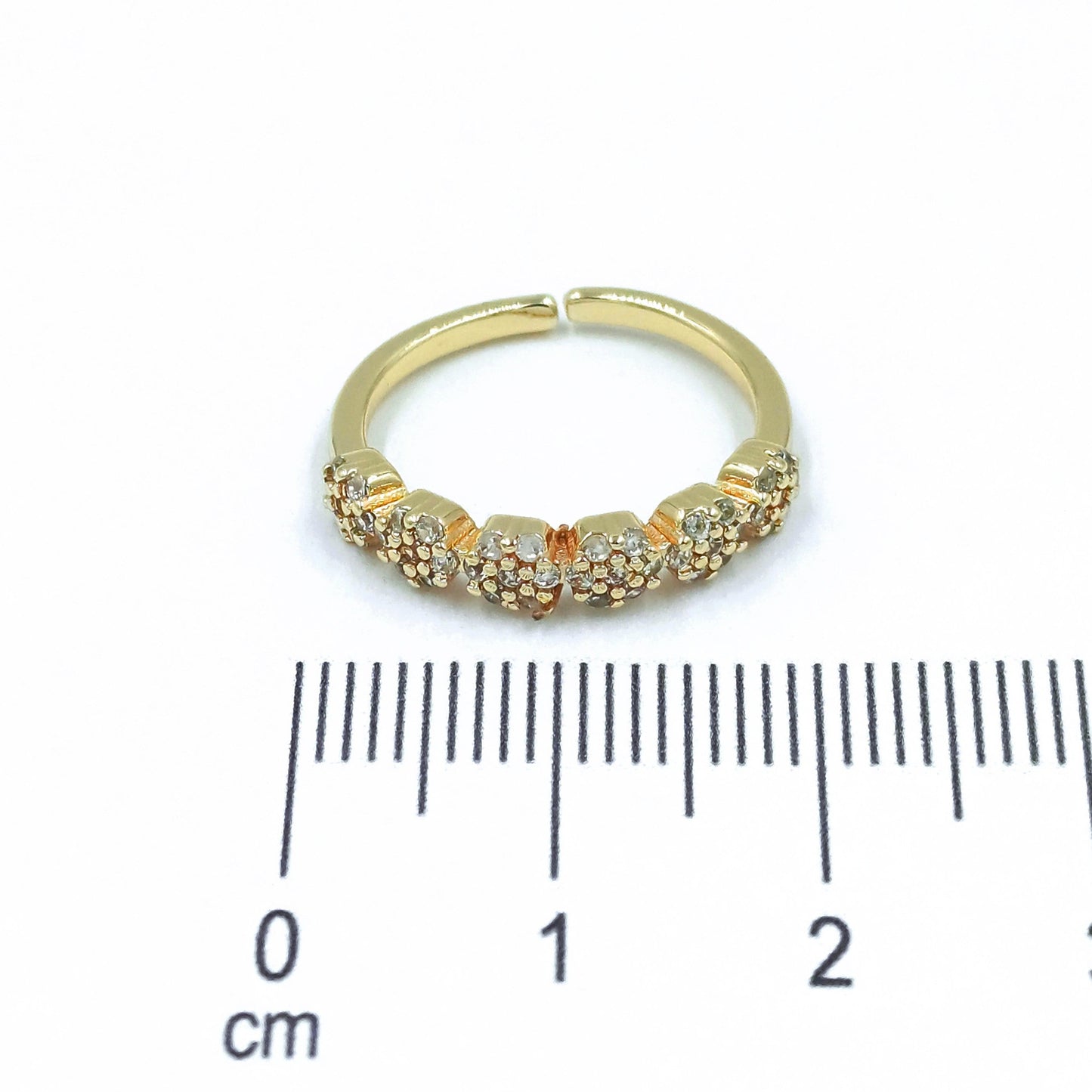 Anillo flores micro zircón