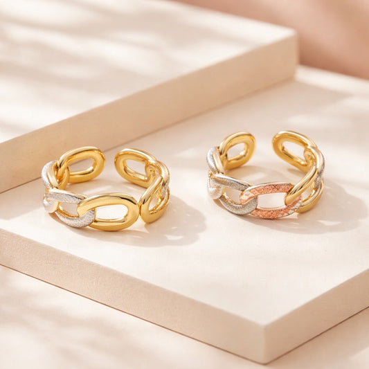 Anillo eslabón esmaltado