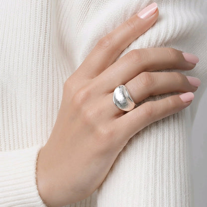 Anillo maxi baño de plata