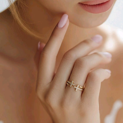 Anillo cruz doble