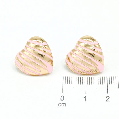 Arete corazon print rosa