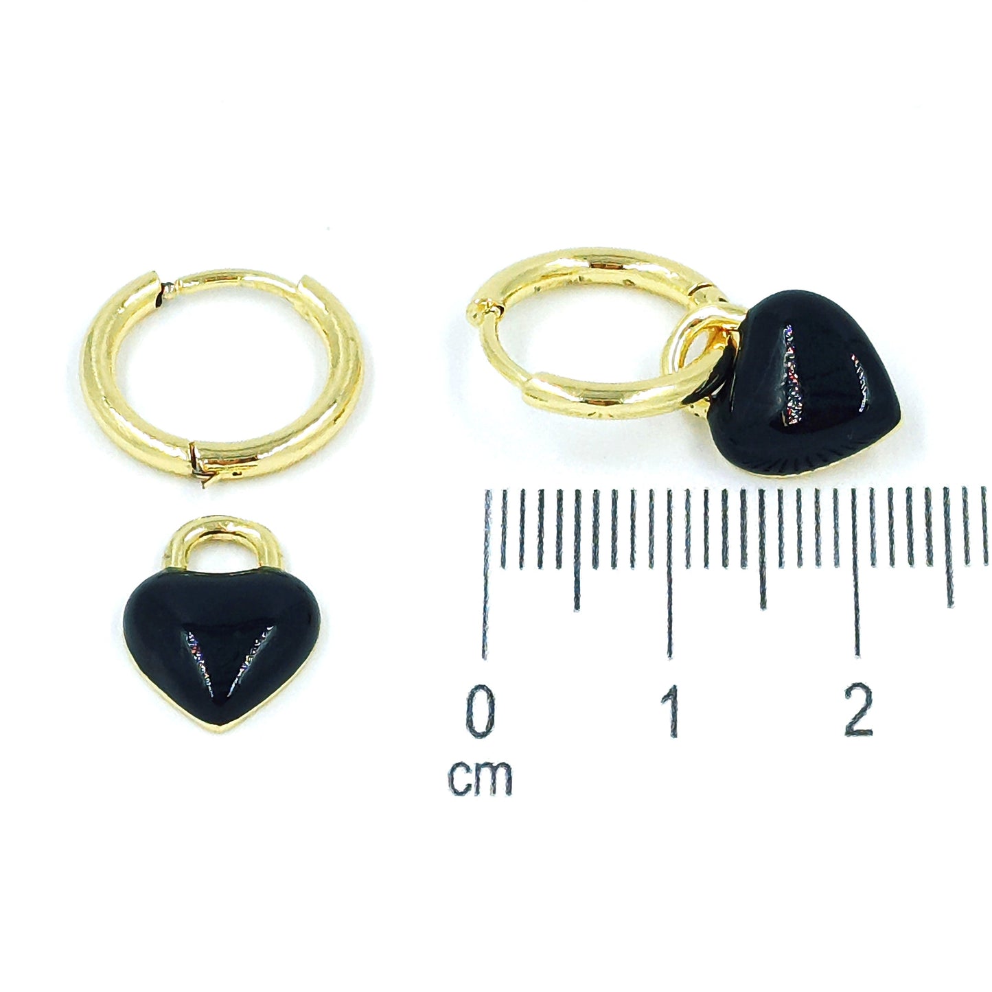 Arete dije corazón esmaltado