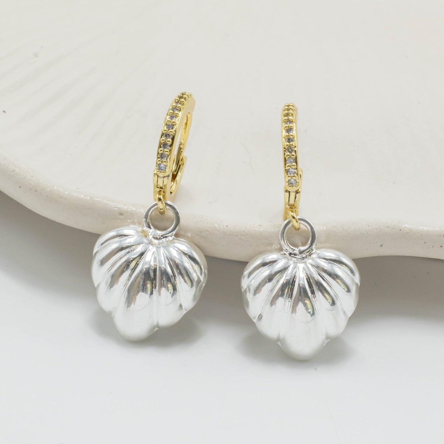 Arete corazón 2 oros