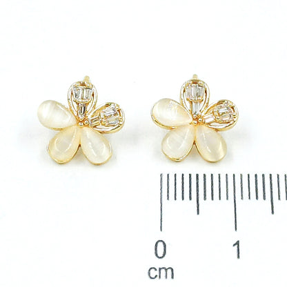 Arete flor gema baguette