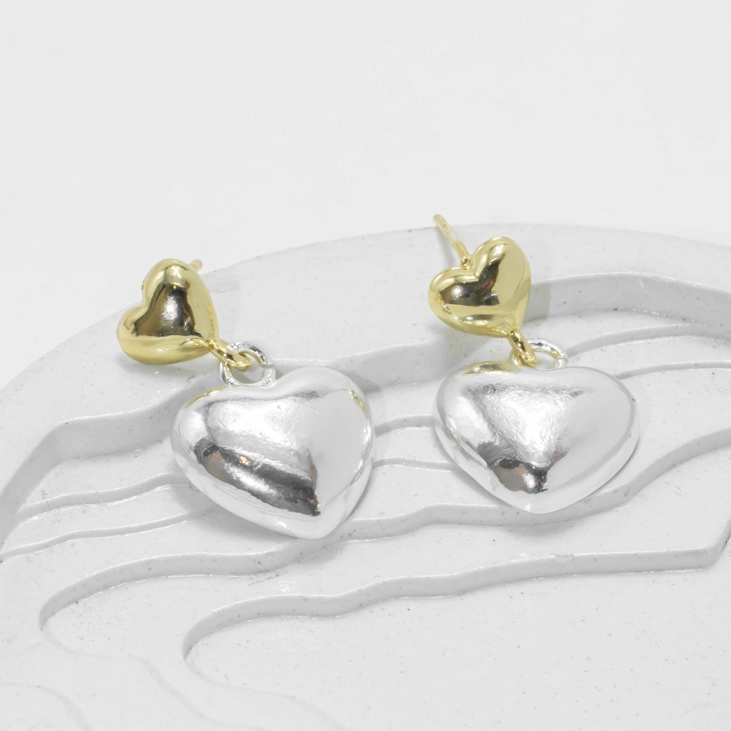 Arete corazones 2 oros