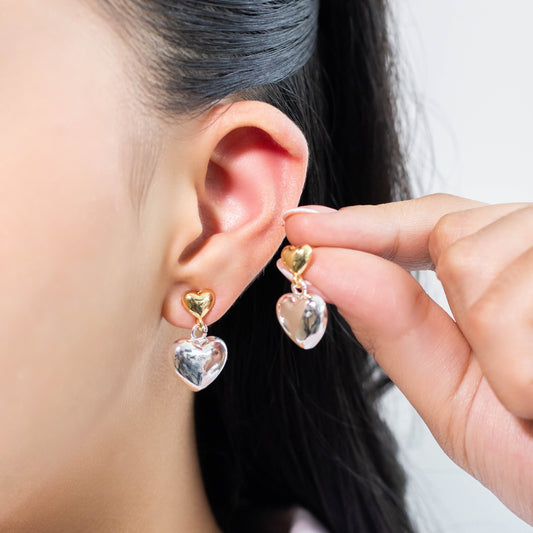 Arete corazones 2 oros 