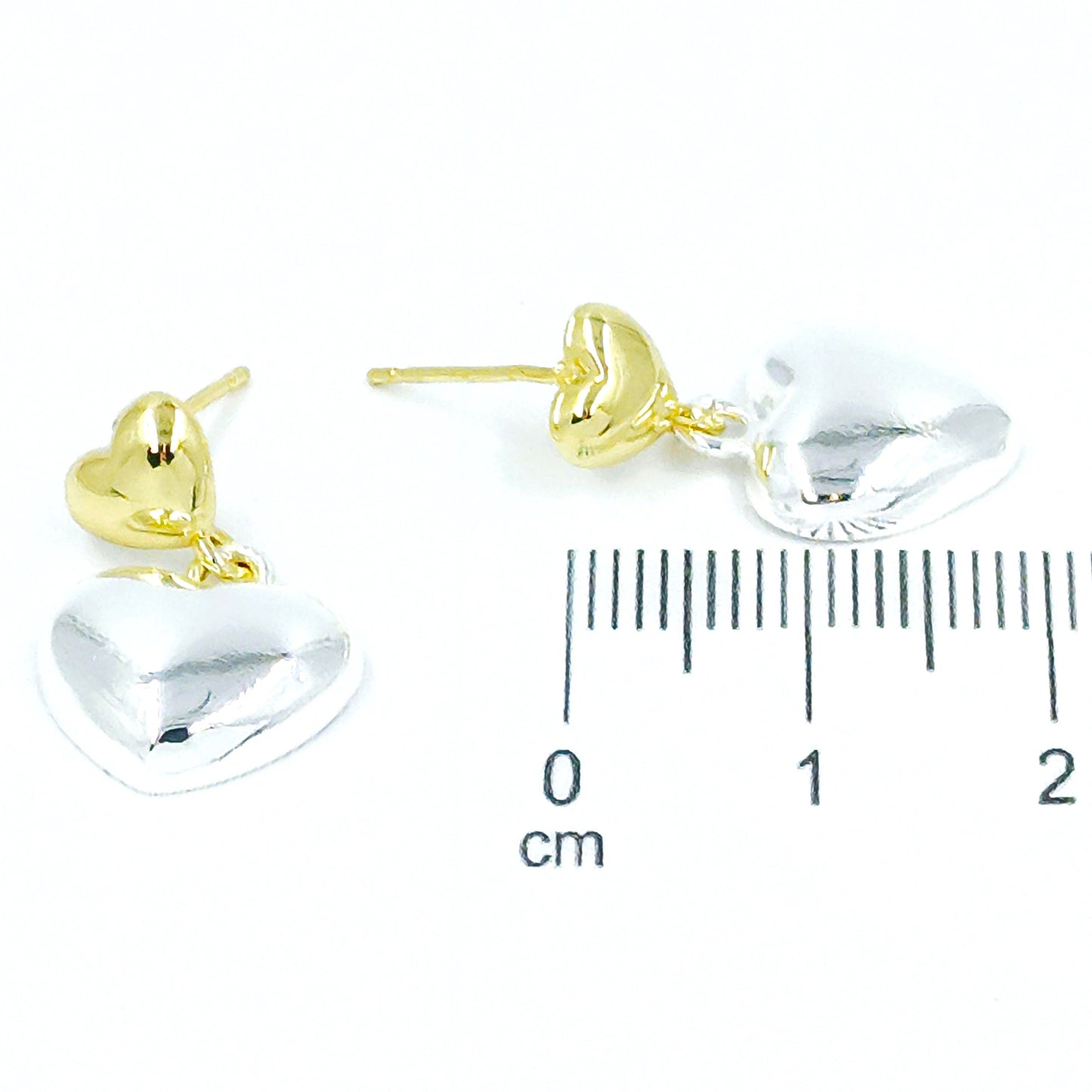 Arete corazones 2 oros