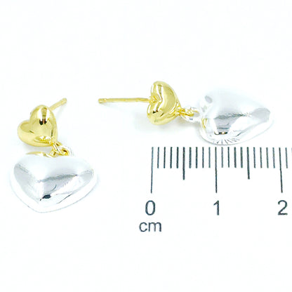 Arete corazones 2 oros