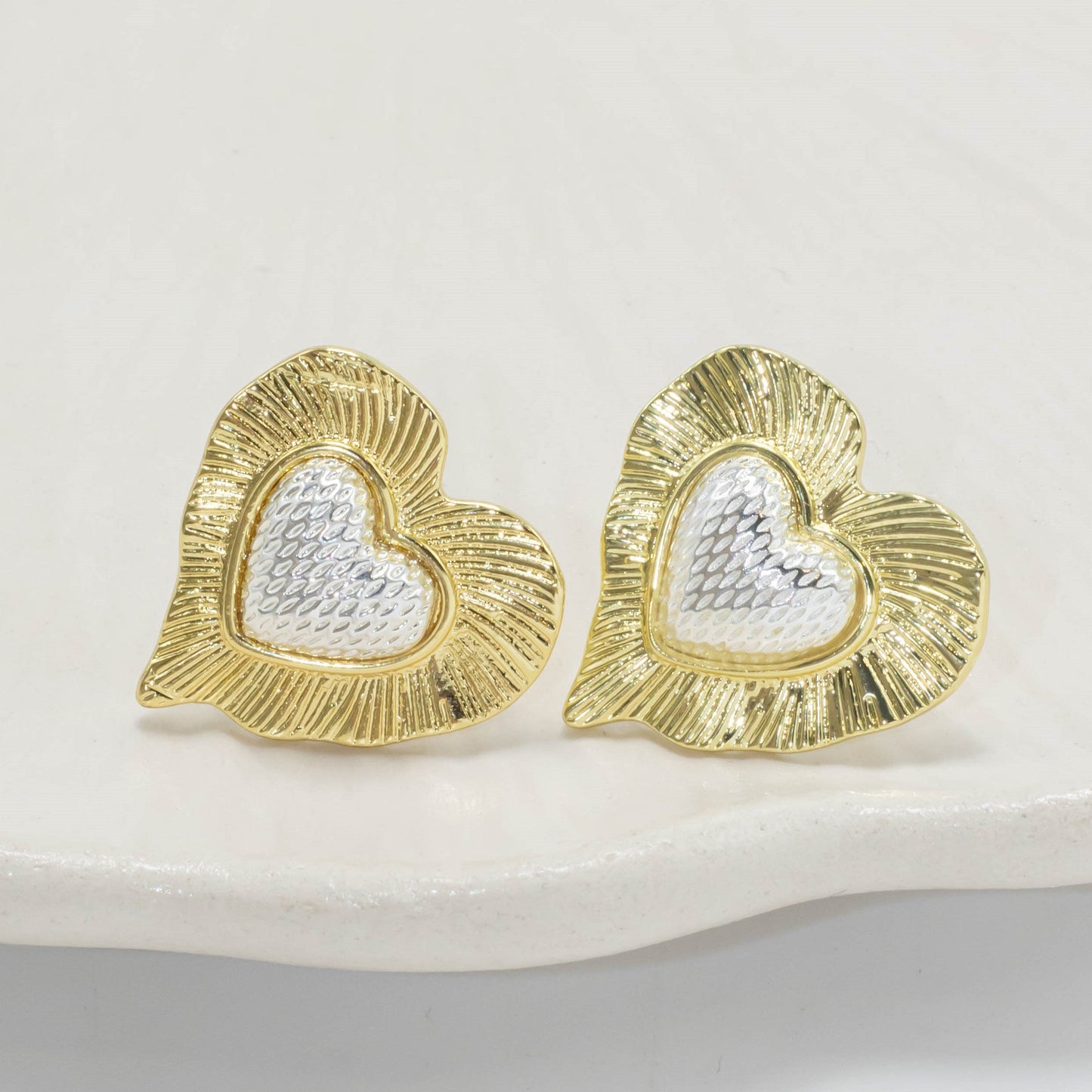 Arete corazón 2 oros