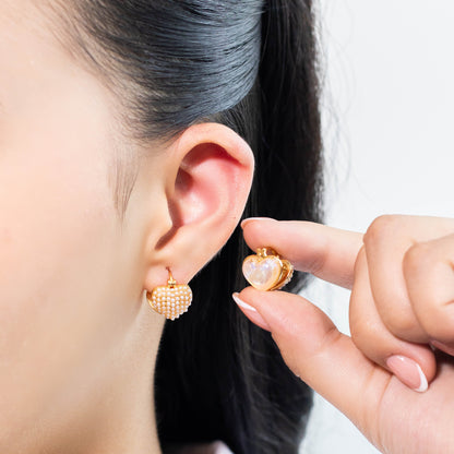 Arete doble faz corazón 