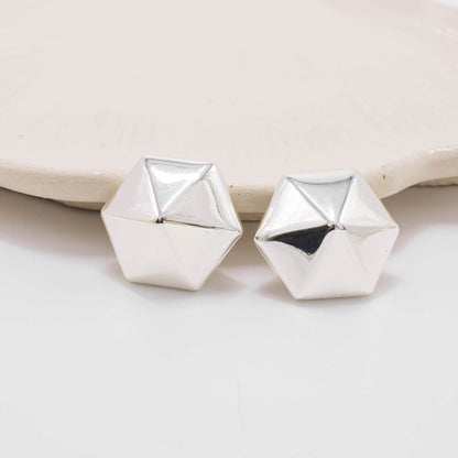 Arete rombo baño de plata