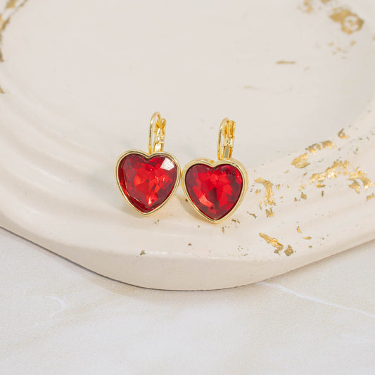 Arete corazón  rojo