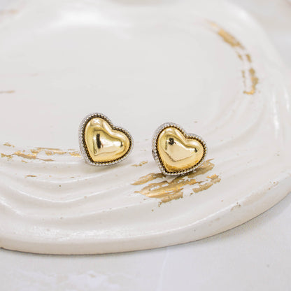 Arete corazón 2 oros