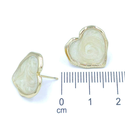 Arete corazón perlado