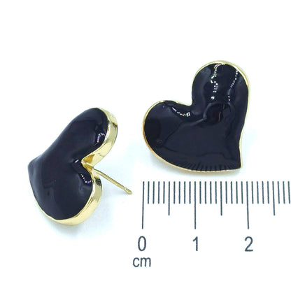 Arete maxi corazón negro