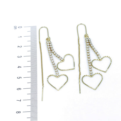 Arete lluvia zircones corazón