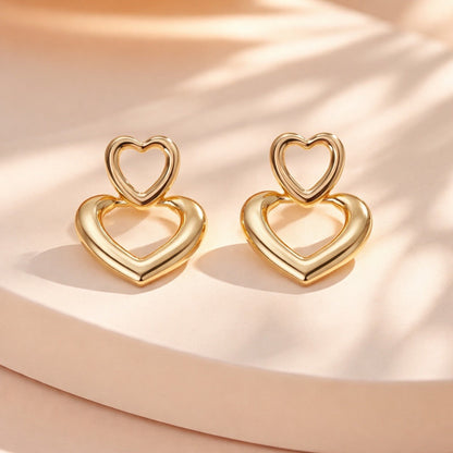 Arete corazón doble