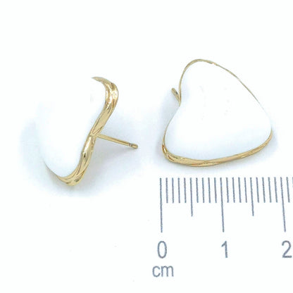 Arete corazón blanco