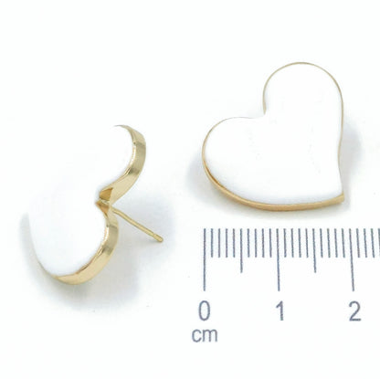 Arete maxi corazón blanco