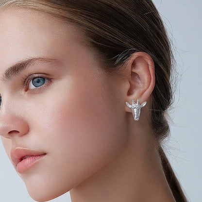 Arete jirafa baño de plata