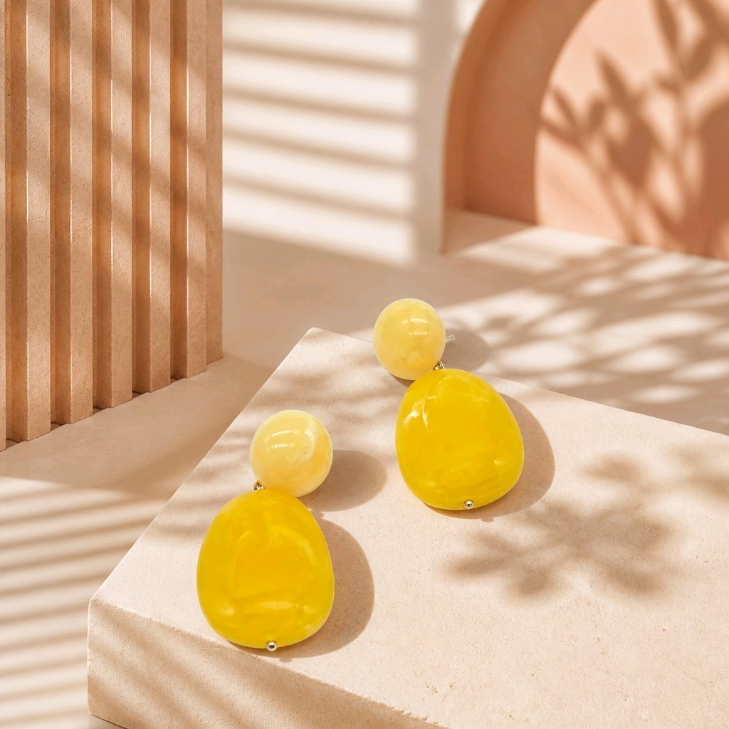 Arete resina maxi amarillo