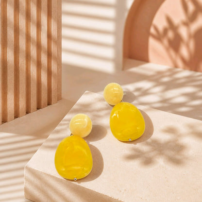 Arete resina maxi amarillo