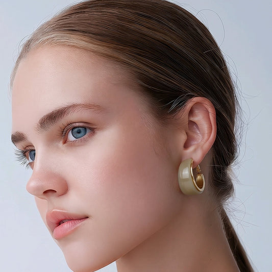 Arete candonga resina beige