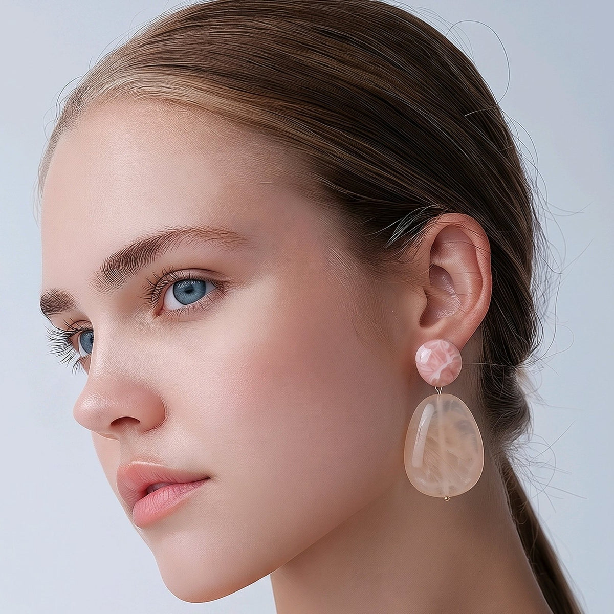 Arete resina maxi rosa