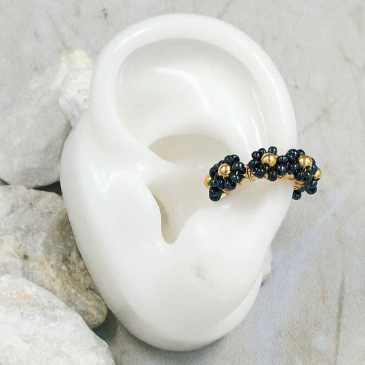 Earcuff bronce flor black