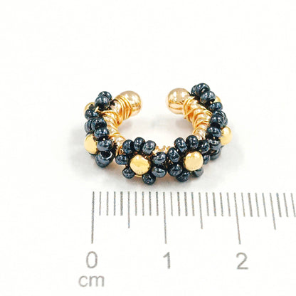 Earcuff bronce flor black