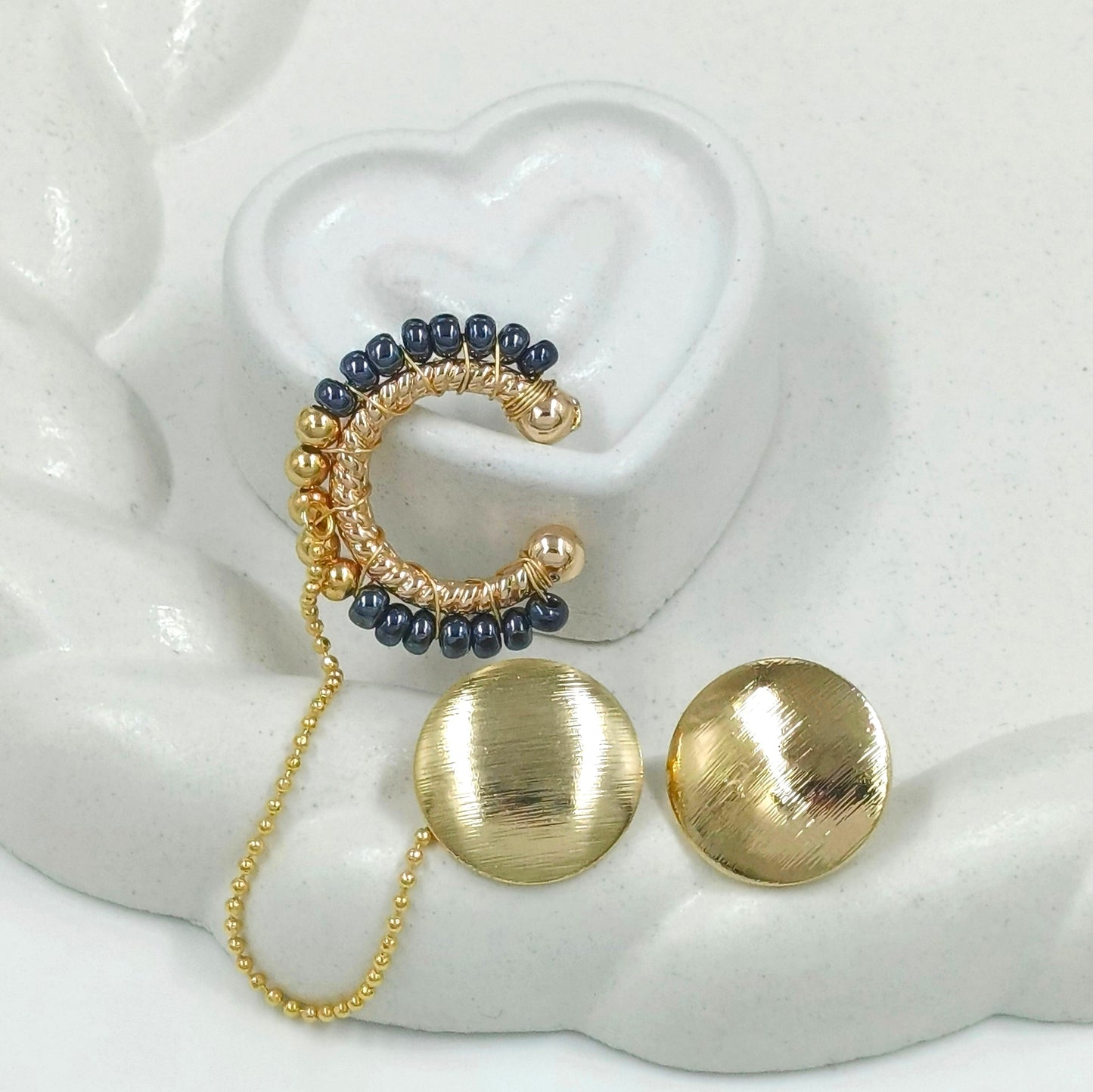 Bronce aret earcuff perla/balin