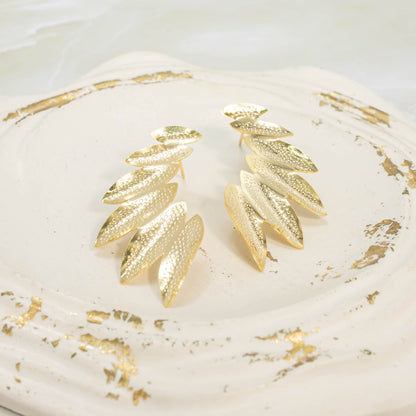 Arete bronce ala hojas